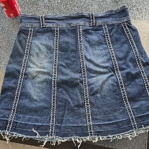 Denim A-Line Skirt with White Stitching Ethyl Size 14